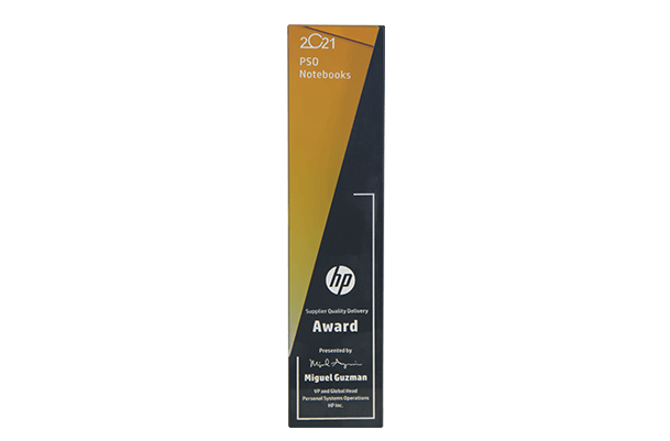 HP 2021 PSO Notebook: Supplier Quality Delivery Award